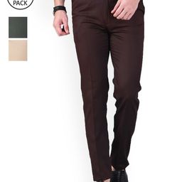 AD & AV Men Multicoloured Classic Easy Wash Chinos Trousers-image-83