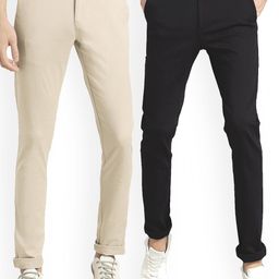 AD & AV Men Multicoloured Classic Easy Wash Chinos Trousers-48