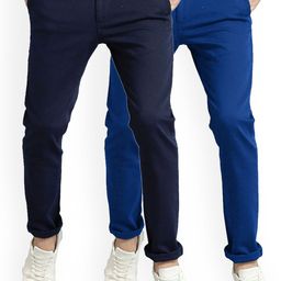 AD & AV Men Multicoloured Classic Easy Wash Chinos Trousers-image-50