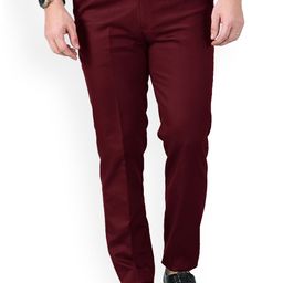 AD & AV Men Maroon Classic Easy Wash Formal Trousers-image-39