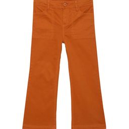UNDER FOURTEEN ONLY Girls Orange Flared Chinos Trousers-image-79