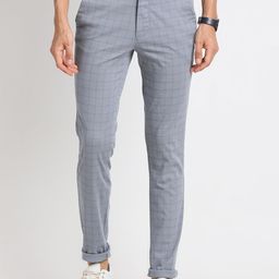 Turtle Men Smart Checked Tapered Fit Chinos-image-33