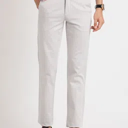 Turtle Men Smart Slim Fit Mid Rise Cotton Chinos Trousers-image-33