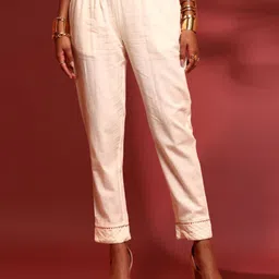 Abhishti Women Straight pants with pin tuck detail-offwhite-image-36