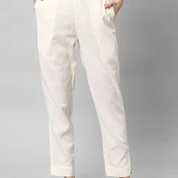 KAMI KUBI Women Straight Fit Cotton Linen Ethnic Trousers-image-31