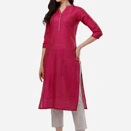 HERE&NOW Women Thread Work Kurta with Trousers-picture-55