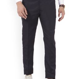 Vandnam Fabrics Men Navy Blue Smart Slim Fit Trousers-image-87