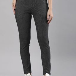 Femmora Women Striped Relaxed Slim Fit Trouser-image-15