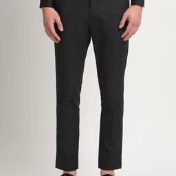 THE BEAR HOUSE Men Solid Tapered Fit Mid-Rise Formal Trousers-image-17