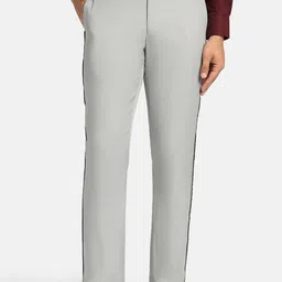 Blackberrys Men Plain Flat-Front Slim Fit Formal Trousers-image-15