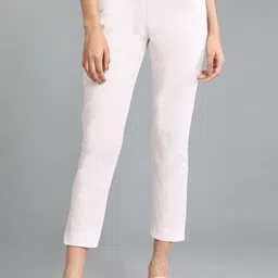 W Women Pink Slim Fit Trousers-image-87