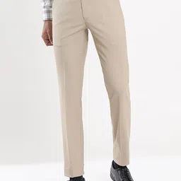 JADE BLUE Men Checked Mid-Rise Slim Fit Trousers-image-23