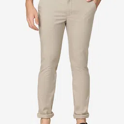 Greenfibre Men Textured Slim Fit Cotton Trousers-picture-8