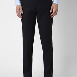Peter England Elite Men Slim Fit Mid Rise Formal Trousers-picture-49