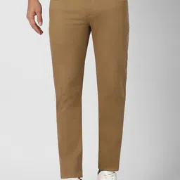 Peter England Casuals Men Mid Top Super Slim Fit  Plain Regular Trousers-image-34
