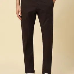 Allen Solly Mid-Rise Flat-Front Cotton Slim Fit Casual Trousers-image-39