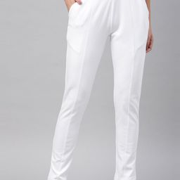 Go Colors Women White Slim Fit Trousers-picture-9