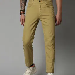 Breakbounce Men Khaki Comfort Slim Fit Trousers-image-47