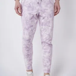 Blackberrys Men Purple Tie and Dye Printed Slim Fit Trousers-image-6