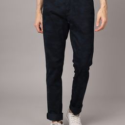 Cantabil Men Navy Blue Printed Trousers-image-88