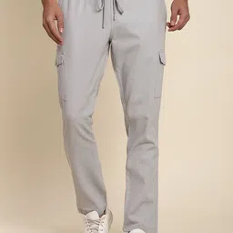 Dennis Lingo Men Mid Rise Plain Casual Cargos Trousers-picture-57