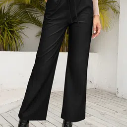 StyleCast Women Black Flared Bootcut Trousers-picture-11