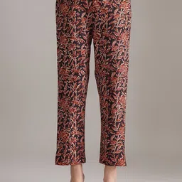 JAYPORE Women Cotton Floral Printed Cropped Trousers-image-38