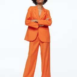 H&M Women Orange Tailored Trousers-picture-13