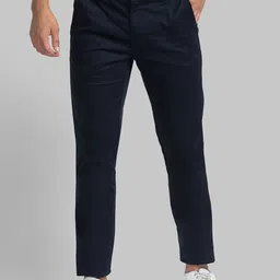Park Avenue Men Cotton Lycra Flat-Front Plain Mid-Rise Trousers-image-12