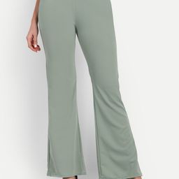 Next One Women Relaxed Flared High-Rise Non Iron Bootcut Trousers-image-61