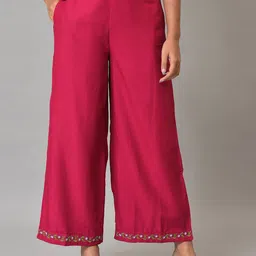 W Women Straight Fit Palazzos-31