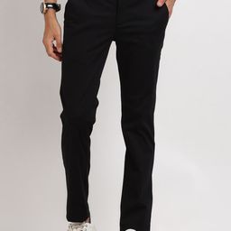 Turtle Men Mid-Rise Relaxed Skinny Fit Trousers-picture-1