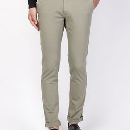 Blackberrys Men Olive Green Skinny Fit Trousers-image-8