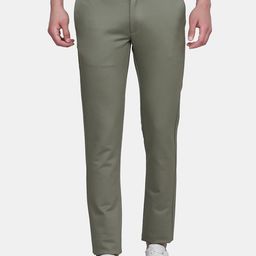 Blackberrys Men Olive Green B-91 Skinny Fit Trousers-image-100