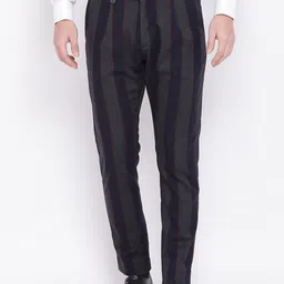 Antony Morato Men Blue Regular Fit Striped Formal Trousers-picture-21