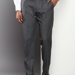 Tommy Hilfiger Men Grey Solid Formal Trouser-image-10