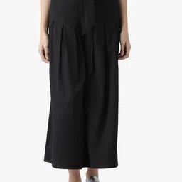 DODO & MOA Women Black Pleated Culottes Trousers-image-86