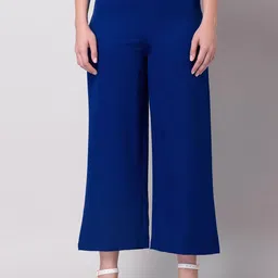 FabAlley Women Blue High-Rise Parallel Trousers-image-74