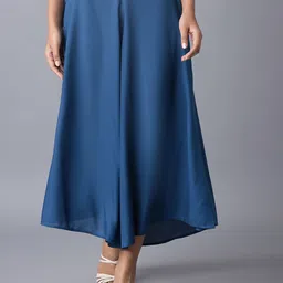 elleven Women Blue Solid Loose Fit Culottes-21