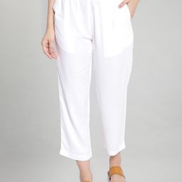 AURELIA Women Cream-Coloured Mid-Rise Trousers-picture-7