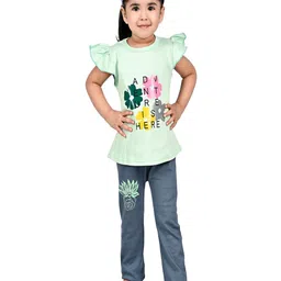 BAESD Girls Printed Cotton Top with Trousers-image-75