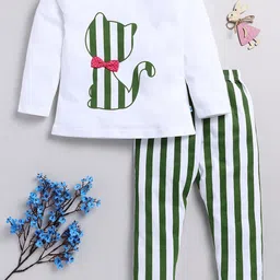 Toonyport Girls Graphic Printed Pure Cotton T-shirt With Trousers-image-52