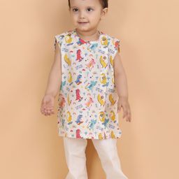 Polka Tots Kids Printed Pure Cotton Top with Trousers-image-35
