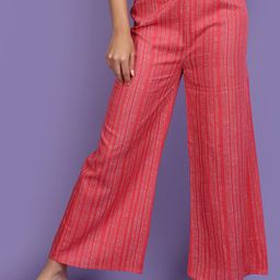 V-Mart Women Geometric Printed Mid-Rise Trousers-image-55