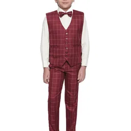 BAESD Boys Checked Single Breasted 3 Piece Suit-picture-23