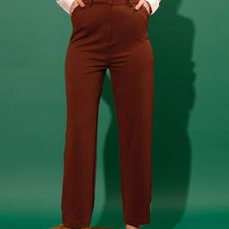 STREET 9 Women Mid-Rise Flat-Front Plain Loose Fit Trousers-image-10
