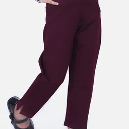AWW HUNNIE Girls Mid-Rise Smart Loose Fit Plain Trousers-image-32