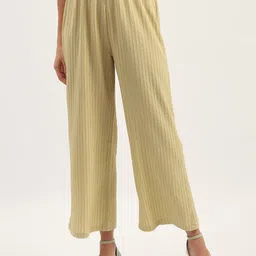 Madame Women Striped Loose Fit Trousers-image-7