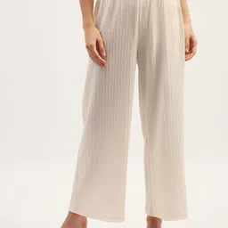 Madame Women Striped Loose Fit Trousers-image-57