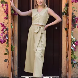 BLANC9 V-Neck Sleeveless Top & Trousers-image-69